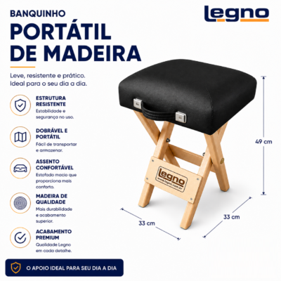 Banquinho de Madeira Portátil
