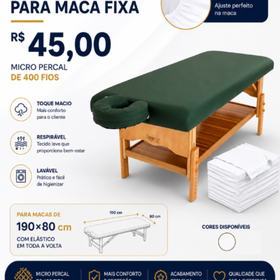 Lençol Para Maca Plana Fixa Com Elástico Algodão Lavável