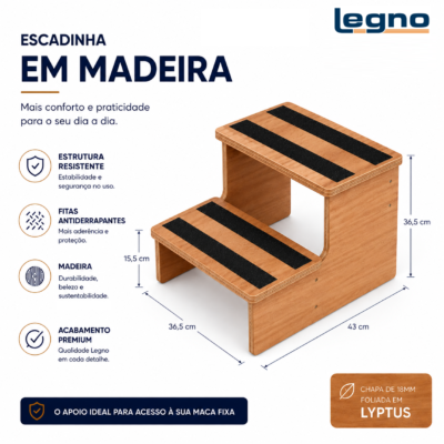 Escadinha de Madeira 2 Degraus