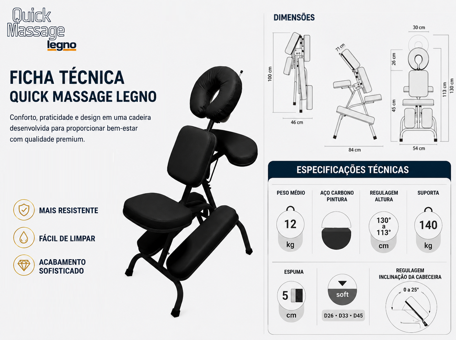 Cadeira Quick 11 Cores (Estrutura Preta) - Imagem 3